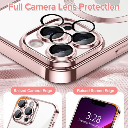 Husa pentru iPhone 13 Pro - Techsuit Luxury Crystal MagSafe - Pink