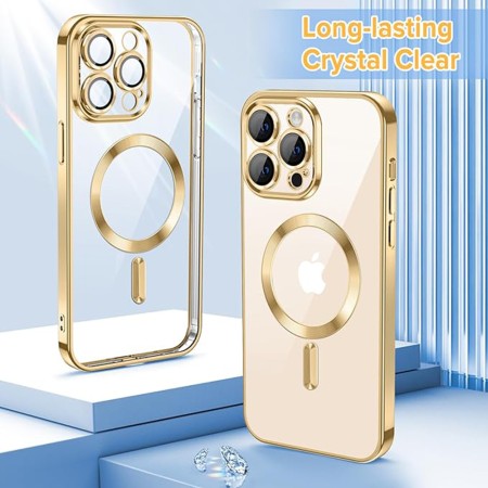 Husa pentru iPhone 13 Pro - Techsuit Luxury Crystal MagSafe - Gold