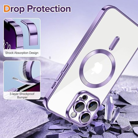 Husa pentru iPhone 13 Pro - Techsuit Luxury Crystal MagSafe - Light Purple