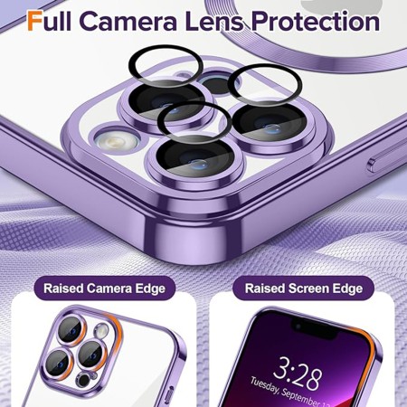 Husa pentru iPhone 13 Pro - Techsuit Luxury Crystal MagSafe - Light Purple