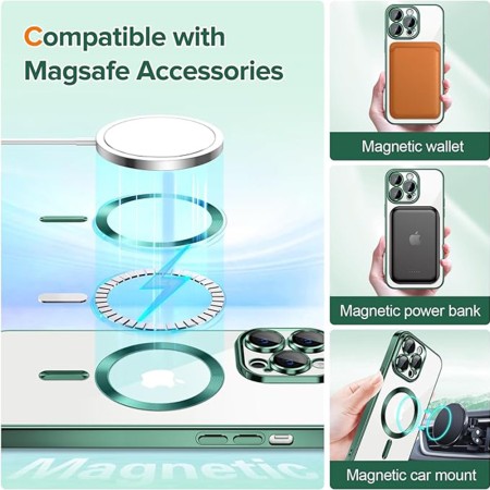 Husa pentru iPhone 13 Pro - Techsuit Luxury Crystal MagSafe - Deep Green