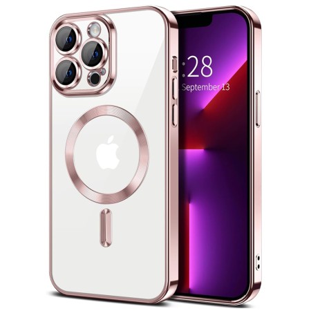 Husa pentru iPhone 13 Pro Max - Techsuit Luxury Crystal MagSafe - Pink