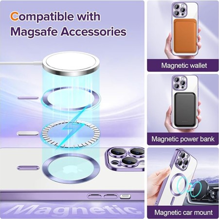 Husa pentru iPhone 13 Pro Max - Techsuit Luxury Crystal MagSafe - Light Purple