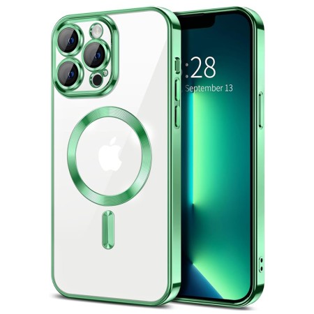 Husa pentru iPhone 13 Pro Max - Techsuit Luxury Crystal MagSafe - Light Green