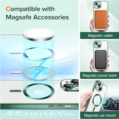 Husa pentru iPhone 14 Plus - Techsuit Luxury Crystal MagSafe - Deep Green