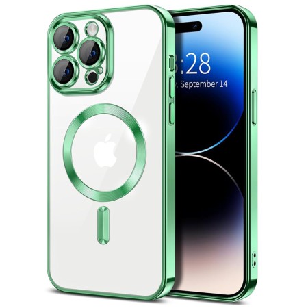 Husa pentru iPhone 14 Pro - Techsuit Luxury Crystal MagSafe - Light Green