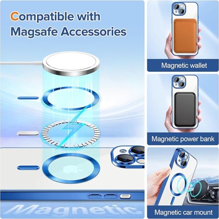 Husa pentru iPhone 15 Plus - Techsuit Luxury Crystal MagSafe - Deep Blue