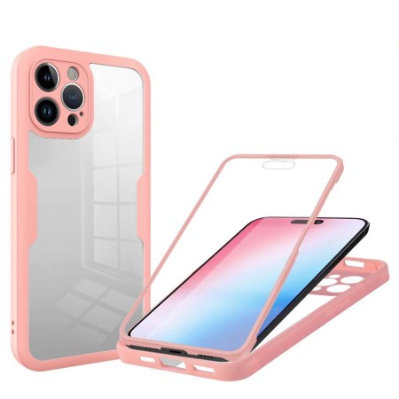 Husa pentru iPhone 14 Pro + Folie - Techsuit ColorVerse 360 Series - Pink