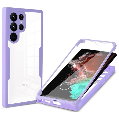 Husa pentru Samsung Galaxy S22 Ultra 5G + Folie - Techsuit ColorVerse 360 Series - Purple