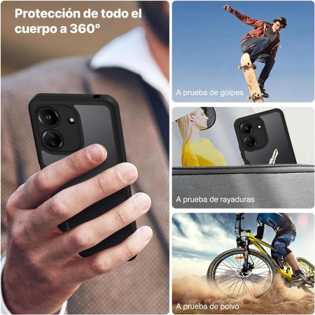 Husa pentru Xiaomi Redmi 13C 4G / Poco C65 + Folie - Techsuit ColorVerse 360 Series - Black