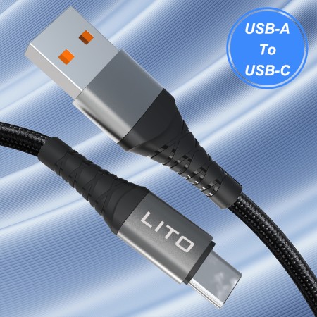 Cablu USB la Type-C, 2.4A, 1m - Lito (LD08) - Black