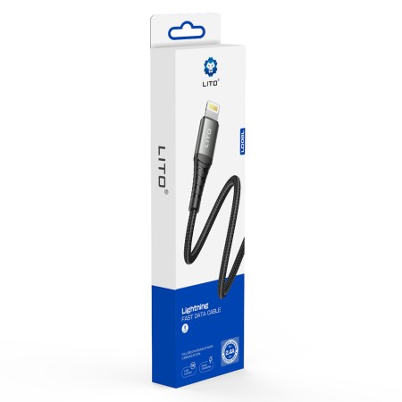 Cablu USB la Lightning, 2.4A, 1m - Lito (LD08) - Black