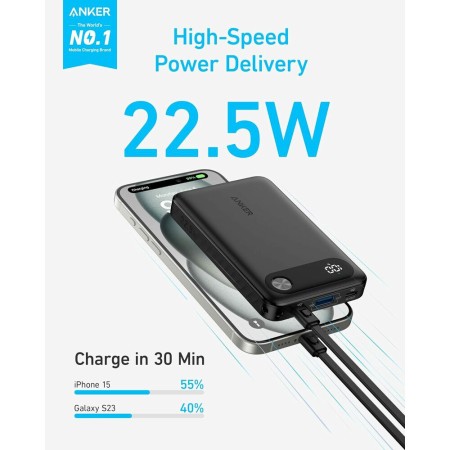 Baterie Externa 2x Type-C, 1x USB, 10000mAh, 22.5W - Anker PowerCore (A1257G11) - Black