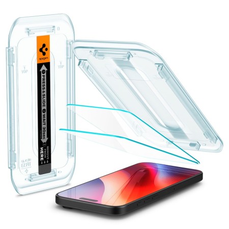 Folie pentru iPhone 16 Pro (set 2) - Spigen Glas.tR EZ FIT - Clear