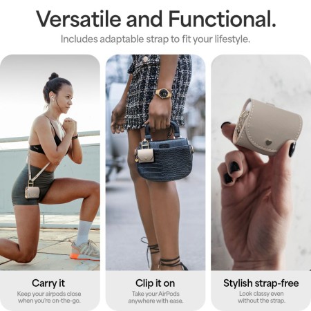 Husa pentru AirPods 4 - Spigen Cyrill Mini Bag - Dark Beige