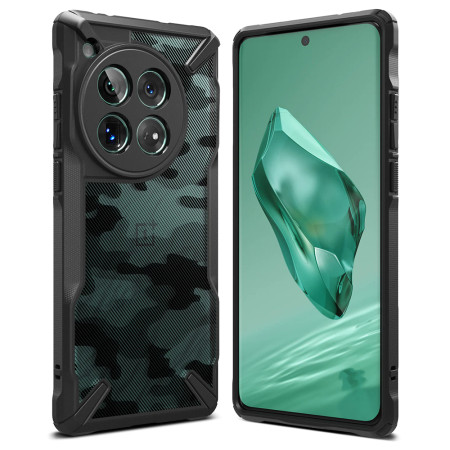 Husa pentru OnePlus 12 Ringke Fusion X Design, Camo Black