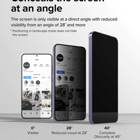 Folie pentru Samsung Galaxy S24 Plus, set 2,  Ringke Easy Slide Tempered Glass, Privacy