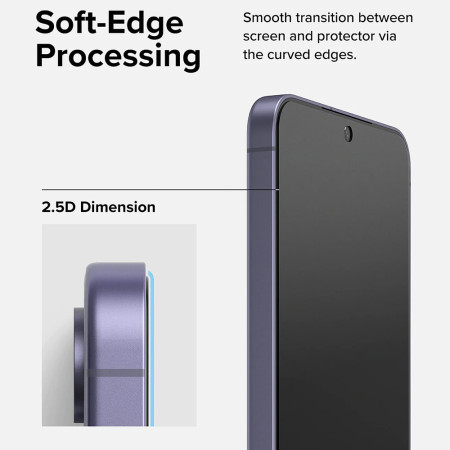 Folie pentru Samsung Galaxy S24, set 2 buc, Ringke Easy Slide Tempered Glass, Clear