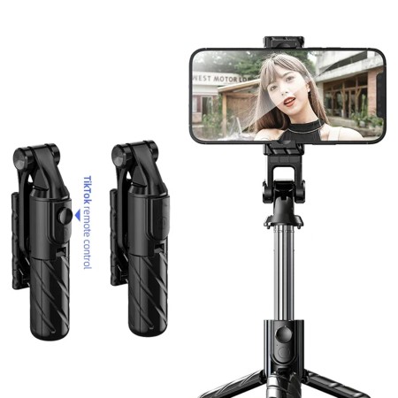 Mini Selfie Stick cu Telecomanda si Trepied - Techsuit (K03) - Black