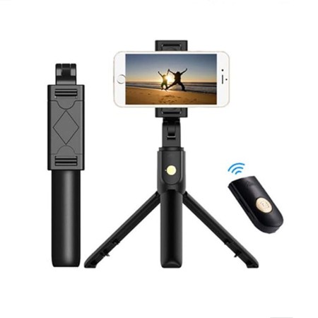 Selfie Stick cu Telecomanda si Trepied - Techsuit (K07) - Black