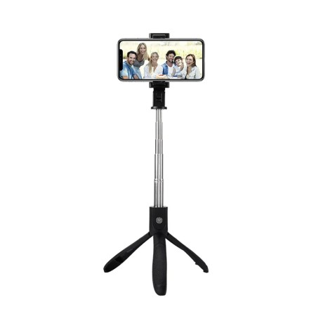 Selfie Stick Pliabil cu Trepied, 70cm - Techsuit (K06) - Black