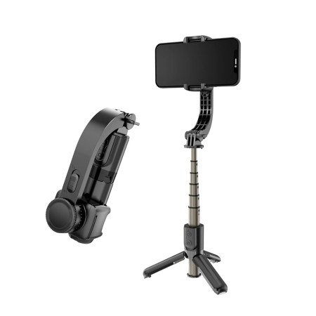 Selfie Stick Stabil cu Trepied si Telecomanda, 70cm - Techsuit (L08Mini) - Black