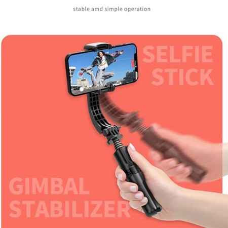 Selfie Stick Stabil cu Trepied si Telecomanda, 70cm - Techsuit (L08Mini) - Black