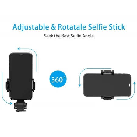 Selfie Stick si Trepied cu Telecomanda, 70cm - Techsuit (L01) - Black