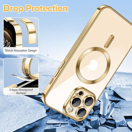 Husa pentru iPhone 12 Pro Max - Techsuit Luxury Crystal MagSafe - Gold