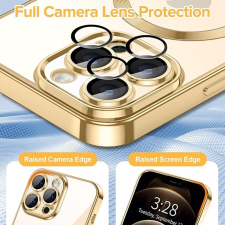 Husa pentru iPhone 12 Pro Max - Techsuit Luxury Crystal MagSafe - Gold