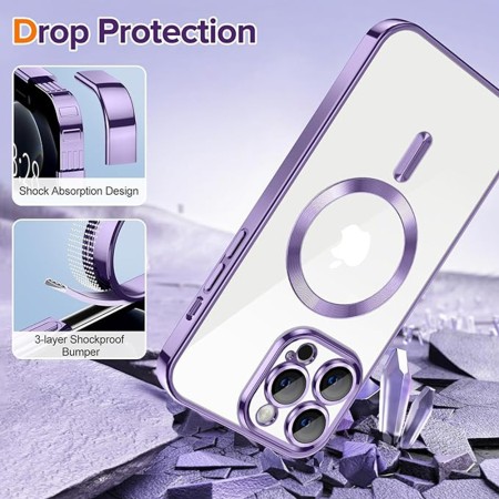 Husa pentru iPhone 12 Pro Max - Techsuit Luxury Crystal MagSafe - Light Purple