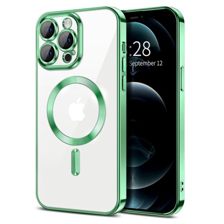 Husa pentru iPhone 12 Pro Max - Techsuit Luxury Crystal MagSafe - Light Green