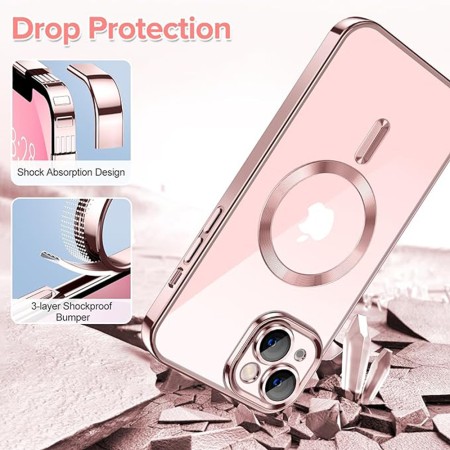 Husa pentru iPhone 13 - Techsuit Luxury Crystal MagSafe - Pink