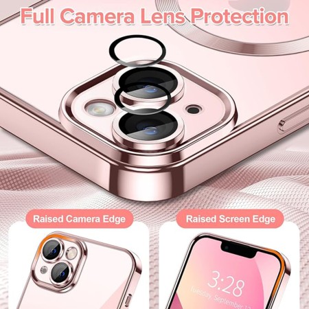 Husa pentru iPhone 13 - Techsuit Luxury Crystal MagSafe - Pink