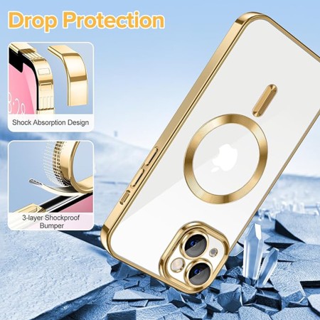 Husa pentru iPhone 13 - Techsuit Luxury Crystal MagSafe - Gold