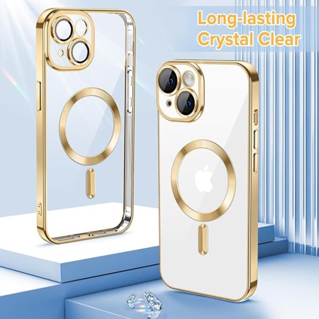 Husa pentru iPhone 14 - Techsuit Luxury Crystal MagSafe - Gold