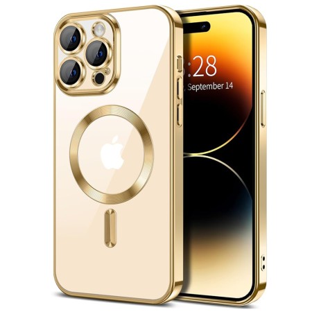 Husa pentru iPhone 14 Pro Max - Techsuit Luxury Crystal MagSafe - Gold