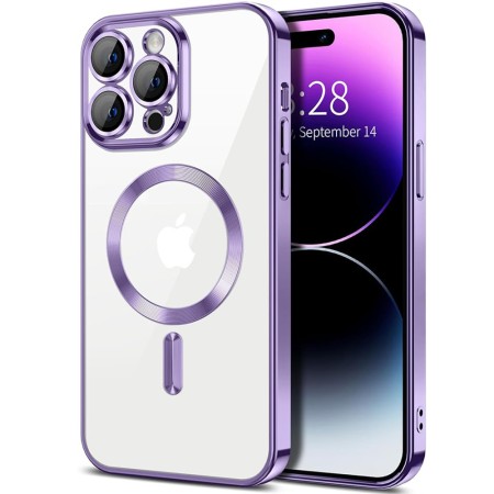 Husa pentru iPhone 14 Pro Max - Techsuit Luxury Crystal MagSafe - Light Purple