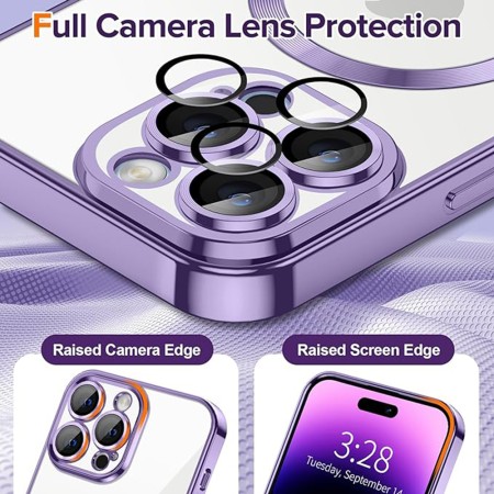 Husa pentru iPhone 14 Pro Max - Techsuit Luxury Crystal MagSafe - Light Purple