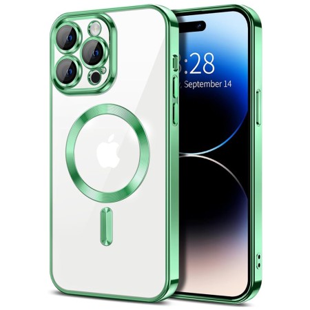 Husa pentru iPhone 14 Pro Max - Techsuit Luxury Crystal MagSafe - Light Green