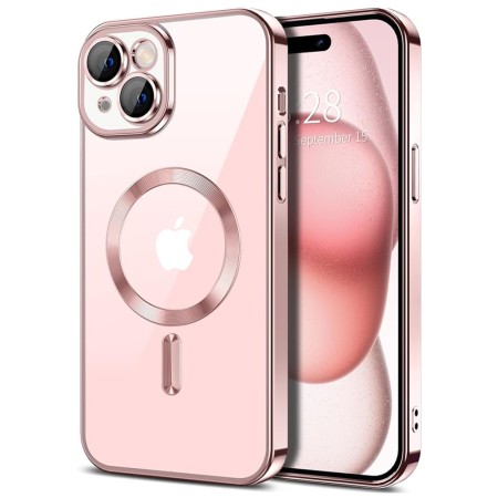 Husa pentru iPhone 15 - Techsuit Luxury Crystal MagSafe - Pink