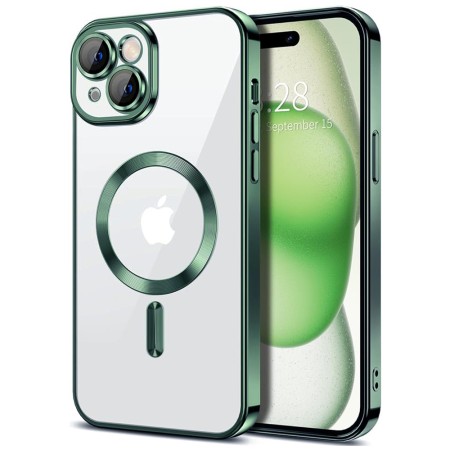 Husa pentru iPhone 15 - Techsuit Luxury Crystal MagSafe - Deep Green