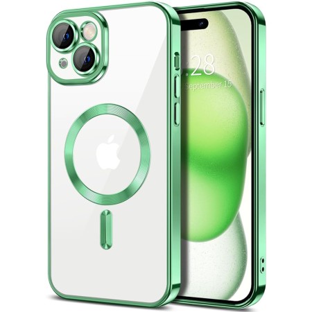 Husa pentru iPhone 15 - Techsuit Luxury Crystal MagSafe - Light Green