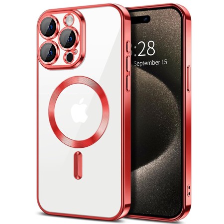 Husa pentru iPhone 15 Pro - Techsuit Luxury Crystal MagSafe - Red