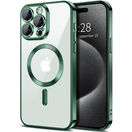 Husa pentru iPhone 15 Pro - Techsuit Luxury Crystal MagSafe - Deep Green