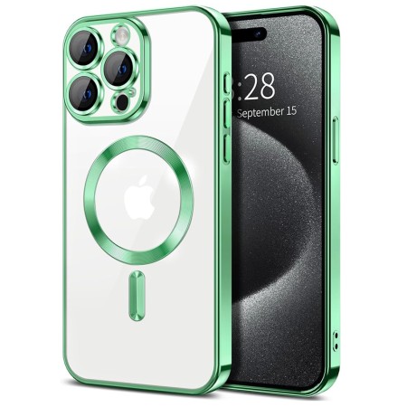 Husa pentru iPhone 15 Pro - Techsuit Luxury Crystal MagSafe - Light Green