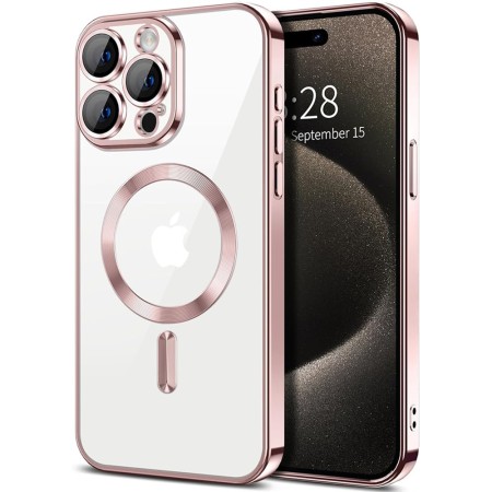 Husa pentru iPhone 15 Pro Max - Techsuit Luxury Crystal MagSafe - Pink