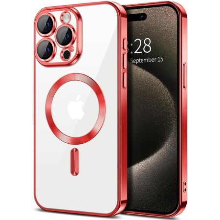 Husa pentru iPhone 15 Pro Max - Techsuit Luxury Crystal MagSafe - Red