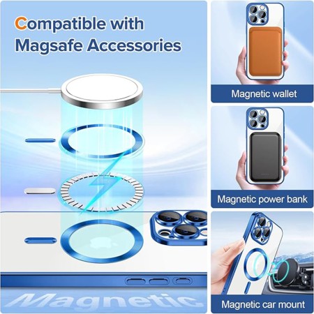 Husa pentru iPhone 15 Pro Max - Techsuit Luxury Crystal MagSafe - Deep Blue