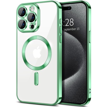 Husa pentru iPhone 15 Pro Max - Techsuit Luxury Crystal MagSafe - Light Green